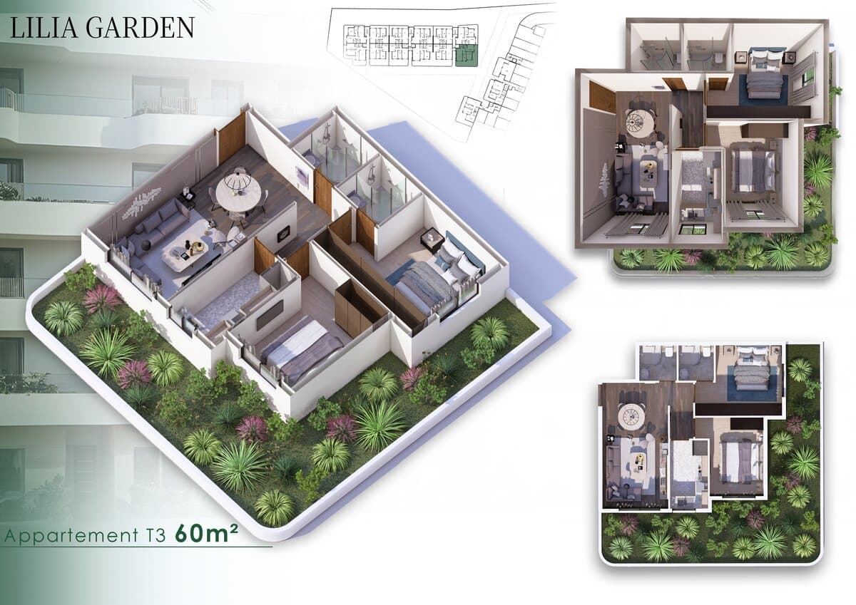 Appartement T3 · 60 m²