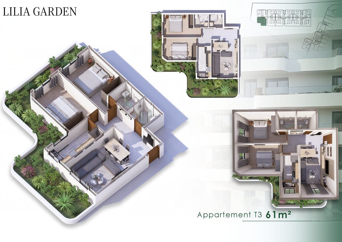 Appartement T3 · 61 m²